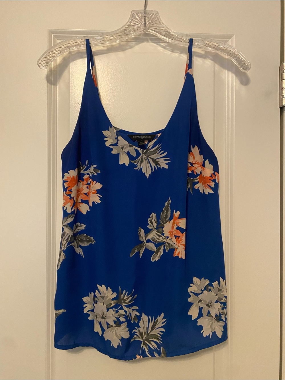 Banana Republic Cobalt Blue Floral Spaghetti-Strap Cami